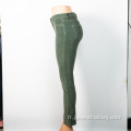 Wholesale coutume dames jeans verts droit